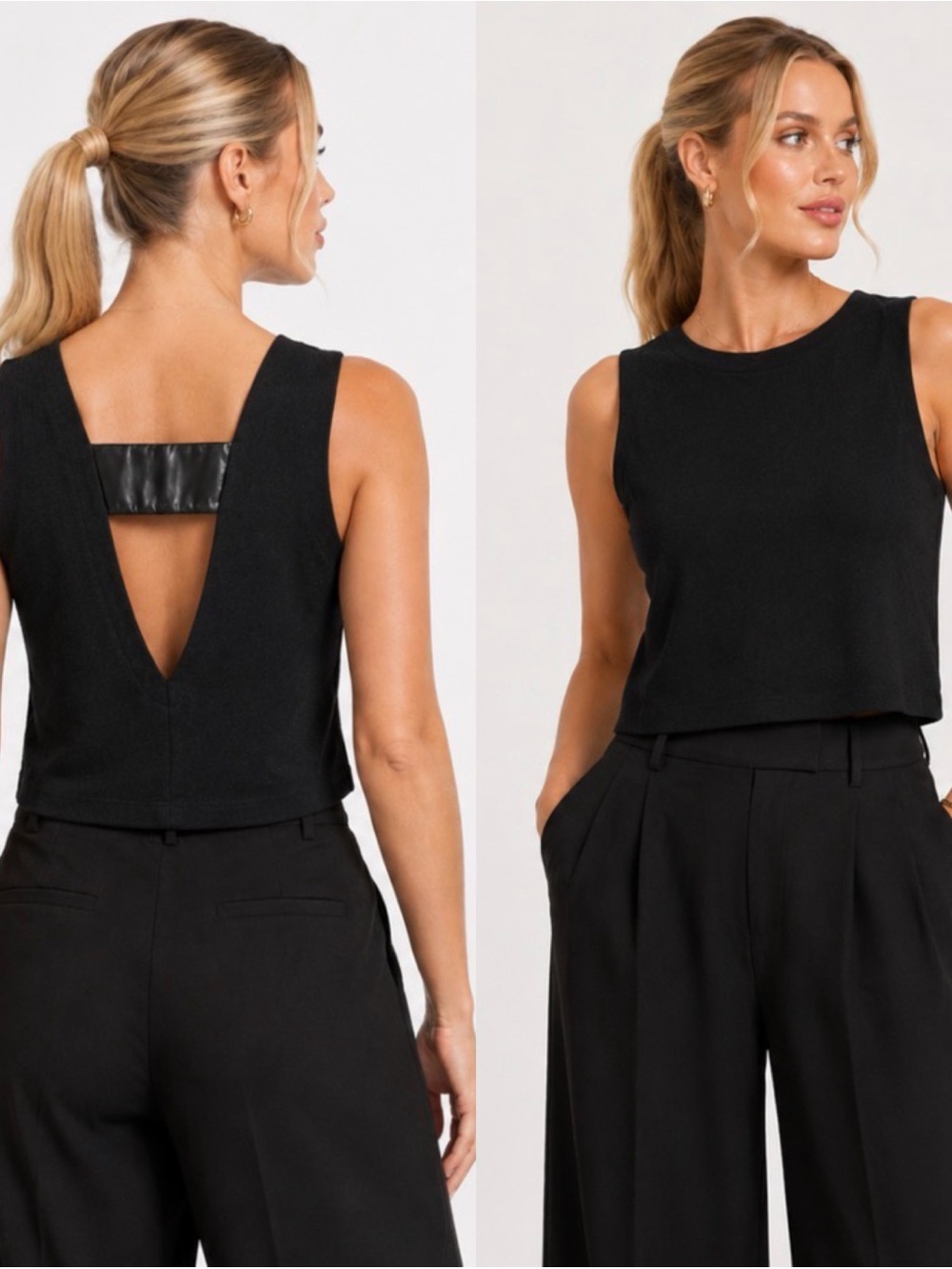 Banana Republic Low Back Cropped Tank Shell | Size 14